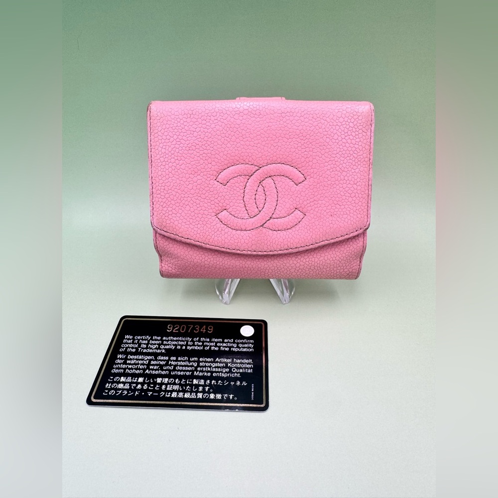 Chanel Pink Caviar Leather Bifold Wallet